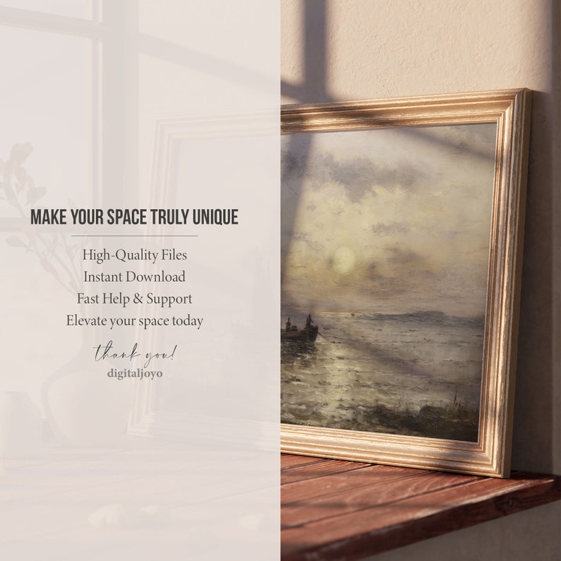 Vintage Sailing Boat Painting, Antique Sailboat Oil Wall Art, Boat on Lake Wall Decor, Coastal