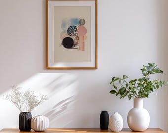 Impresión artística de círculo abstracto, diseño geométrico moderno (descarga digital)