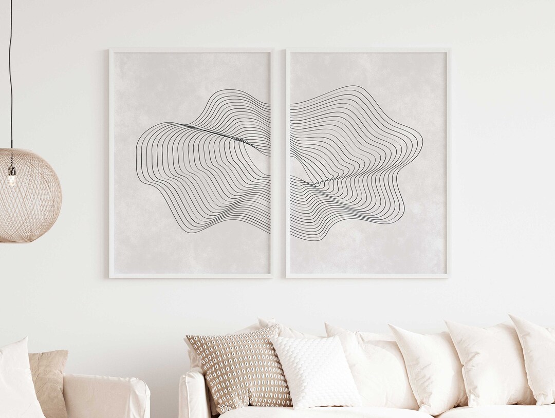 Abstract Black Wall Art Printable Art Set of 3 Minimalist - Etsy
