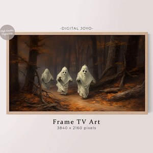 Ghost frame tv art, Ghost painting or frame tv, Fall art for tv, Autumn tv art, Samsung frame tv art, Painting frame tv art