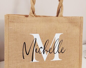 Geschenkidee beste Freundin zum Umhängen, personalisierte Jute Tasche mit Name personalisiert Mom Mama Weihnachten Shopper Bag XXL Geschenkidee beste Freundin zum Umhängen, personalisierte Jute Tasche mit Name personalisiert Mom Mama Weihnachten Shopper Bag XXL