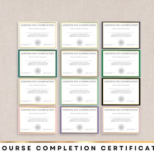 Certificate of Course Completion Bundle for Coaches, Canva Template, DIGITAL Download US Letter & A4, Clean Minimal Style