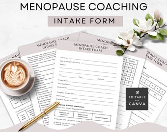 Menopause Coach Intake Form Template, Client Onboarding, Midlife Coaching for Women, Business Tools, Edit in Canva, US Letter, Printable