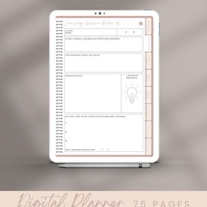 Coaching Notizen DIGITALER Planer für Goodnotes oder Notability auf dem iPad, Beige, 75 Seiten | CDS0082