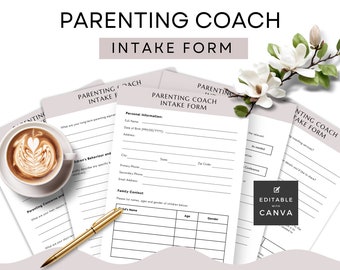 Parent Coaching Intake Form, Canva Template, Client Onboarding, Parenting Coaching Business Tools, Customer Questionnaire, Printable