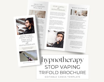Stop Vaping Hypnotherapy Tri Fold Leaflet Canva Template, Hypnotherapist  Brochure Vape Addiction, Customer Flyer Printable, Digital Download