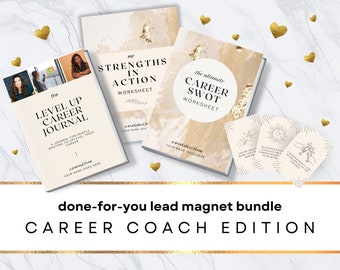 Career Coach Bundle, Done for You Freebie, Lead Magnet, Playbook, Journal, Canva Template, Minimal, DIGITAL Download US Letter & A4 | DFY