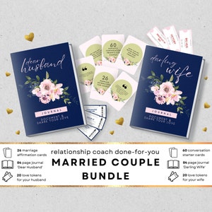 Married Couple Bundle, Done for You Freebie, Lead Magnet, Journal, Conversation Cards Canva Template, Floral, DIGITAL Download US Letter DFY
