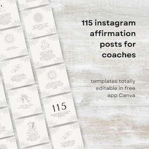 Affirmation Instagram Quote Pack for Coaches, Manifestation Posts, Positive and Motivational, Digital Canva Template Instagram | NU11