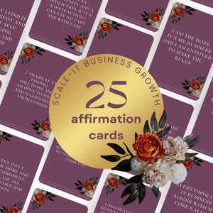 Affirmation Cards Printable Scale-it Business Growth, Freebie, Lead Magnet, Canva Template DIGITAL Download, Purple, 5 x 7 inches | DFY