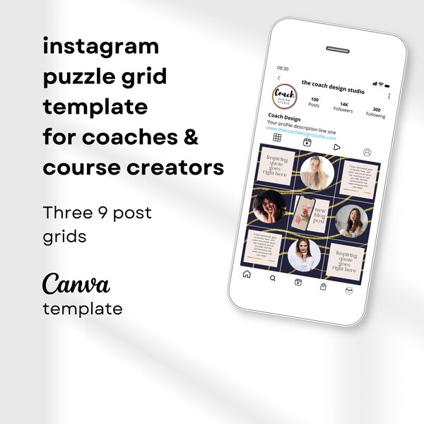 Instagram 9 grid template Etsy France
