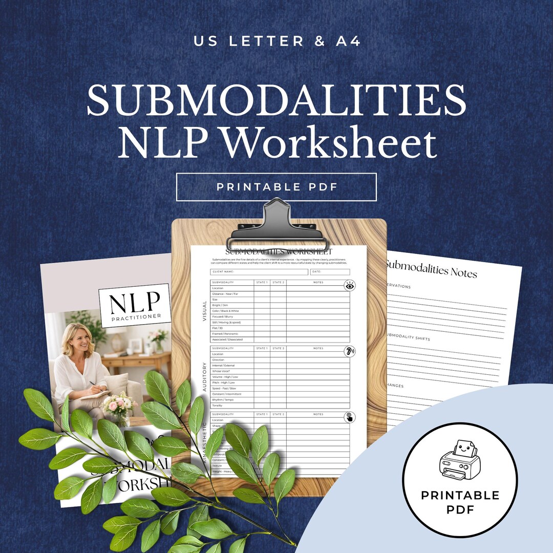 Submodalities Worksheet Printable for NLP Practitioners and ...