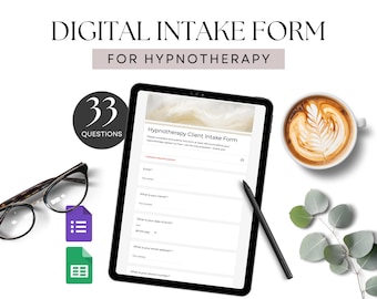 Hypnotherapy Digital Intake form Google Form, Hypnotherapist Client Onboarding, Hypnosis Client Questions, New Customer Intake Admin