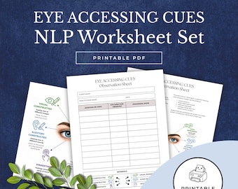 Eye Accessing Cues NLP Worksheets Printable Therapy Observation Sheet Counseling Resource Practice Tool (Digital Download)