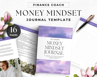 Money Mindset Journal Done for You Freebie Lead Magnet Playbook ebook Canva Template Download US Letter Purple Aesthetic Done for You