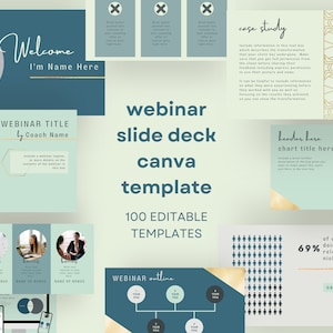 Webinar Vorlage & Slide Deck Template Canva, Kurs-Webinar-Präsentationsvorlagen, Masterclass und Workshop Template Bundle, Grün | SG05