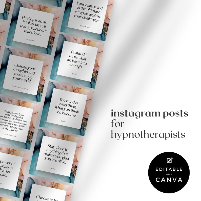 Hypnotherapist Insta Posts Quotes Canva Template Hypnotherapy ...