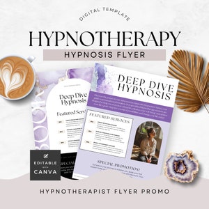 Hypnotherapist Flyer Canva Template Hypnotherapy Marketing Hypnosis Promo Small Business Printable US Letter and A4 Size