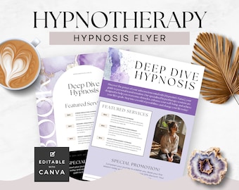 Hypnotherapist Flyer Canva Template Hypnotherapy Marketing Hypnosis Promo Small Business Printable US Letter and A4 Size