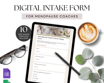 Menopause Coach Digital Intake form Perimenopause Health Coaching Google Form Client Onboarding Coachee Questions New Customer Welcome Pack