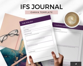 IFS Journal Canva template Internal Family Systems Worksheets Parts Therapy Workbook Questions Parts Work Prompts Editable Printable