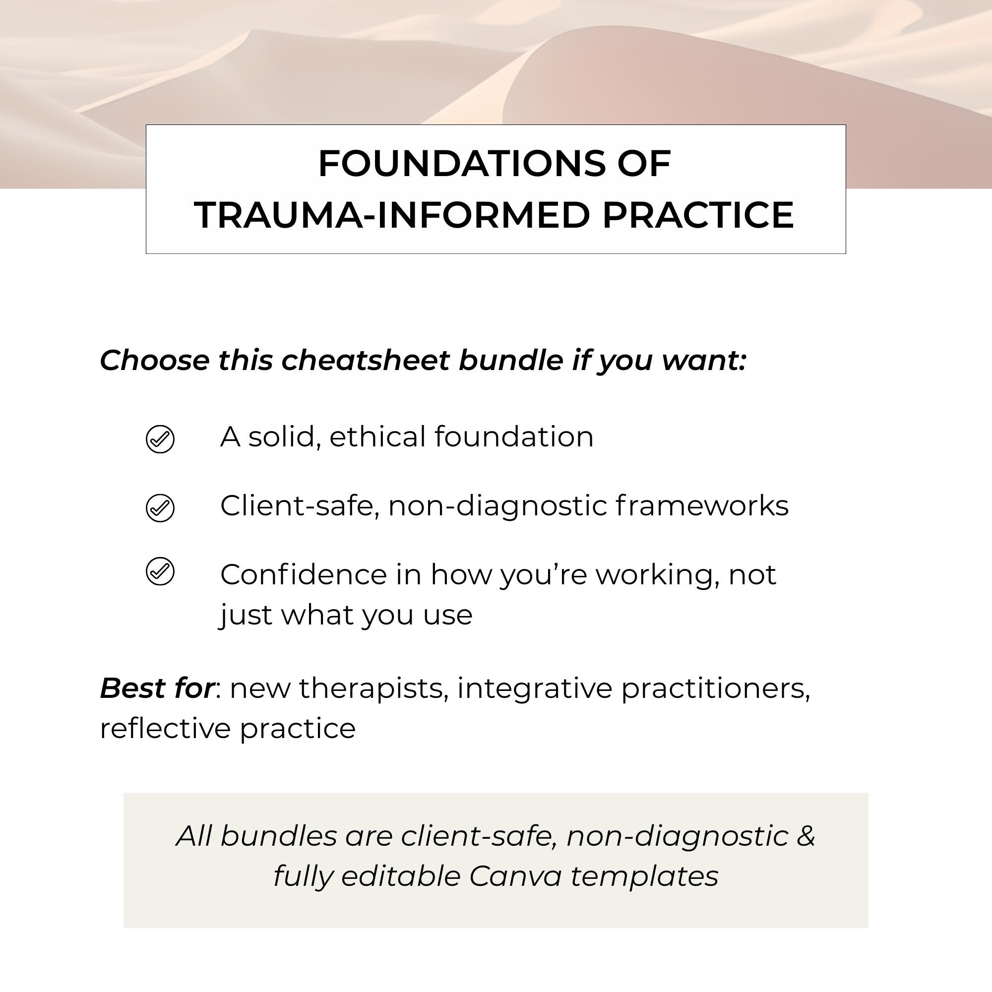 Trauma Informed Therapy Cheat Sheets Client Safe Integrative Practice ...