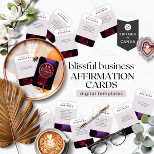 Business Affirmation Cards, Affirmations for Small Business Owners Gothic Purple & Red Floral Freebie Lead Magnet DIGITAL Template Download