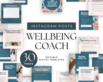 Holistisk coach Instagram-mall Canva Sociala medier-inlägg Redigerbara Instagram Välbefinnandecoachning Instagram-flöde Holistiskt välbefinnande IG-inlägg Redigerbara