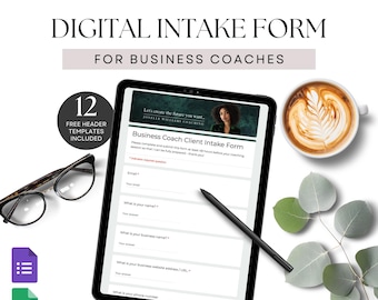 Business Coach Intake Form Template Google Form Coaching Client Digital Questionnaire for Onboarding with Canva Header Templates