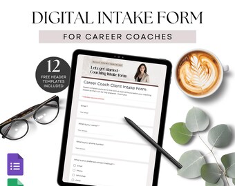 Career Coach Intake Form Template Digital Google Form Client Onboarding Coaching Questionnaire with Canva Header Templates Digital Download