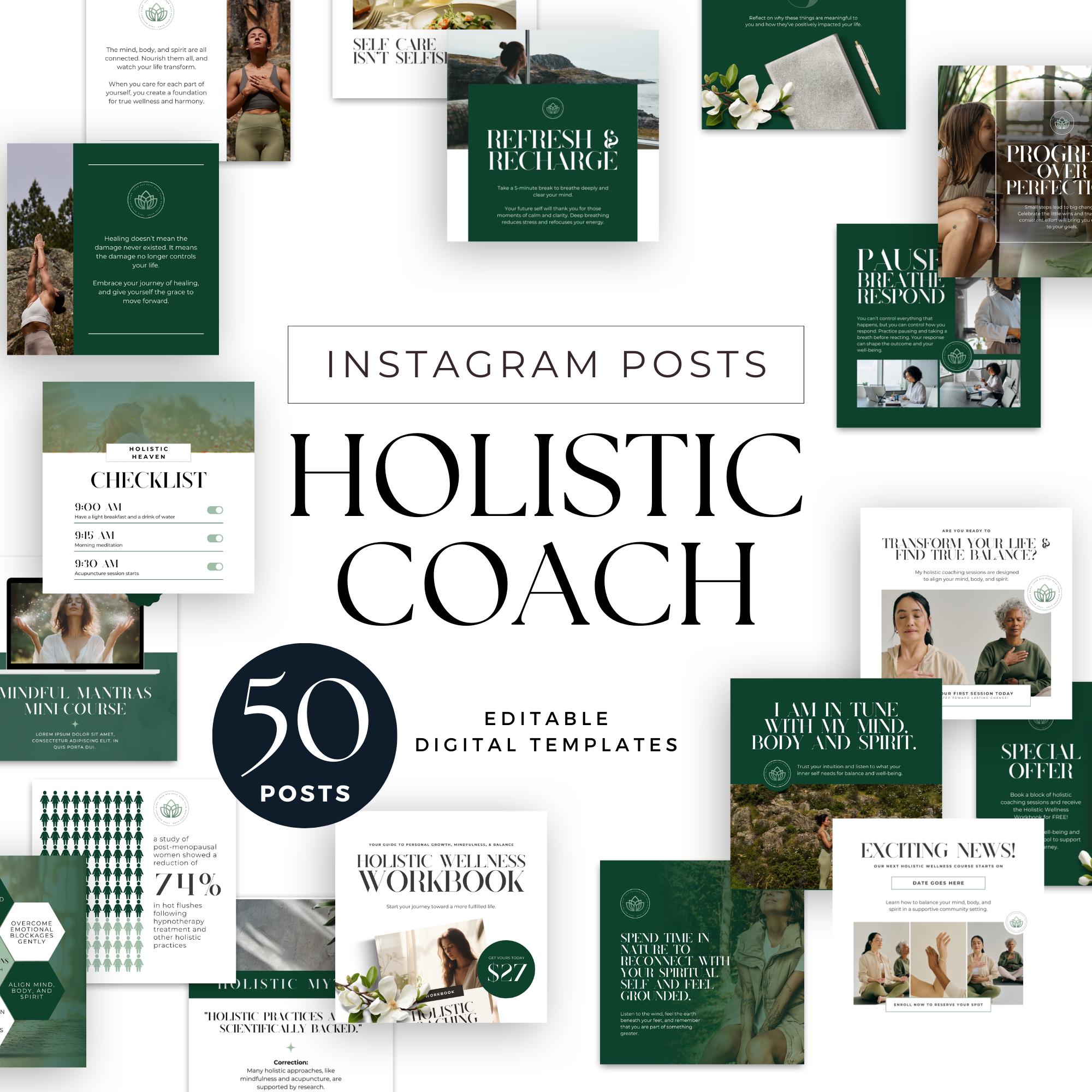Canva Template Holistic Instagram Post Coach Social Media Branding ...