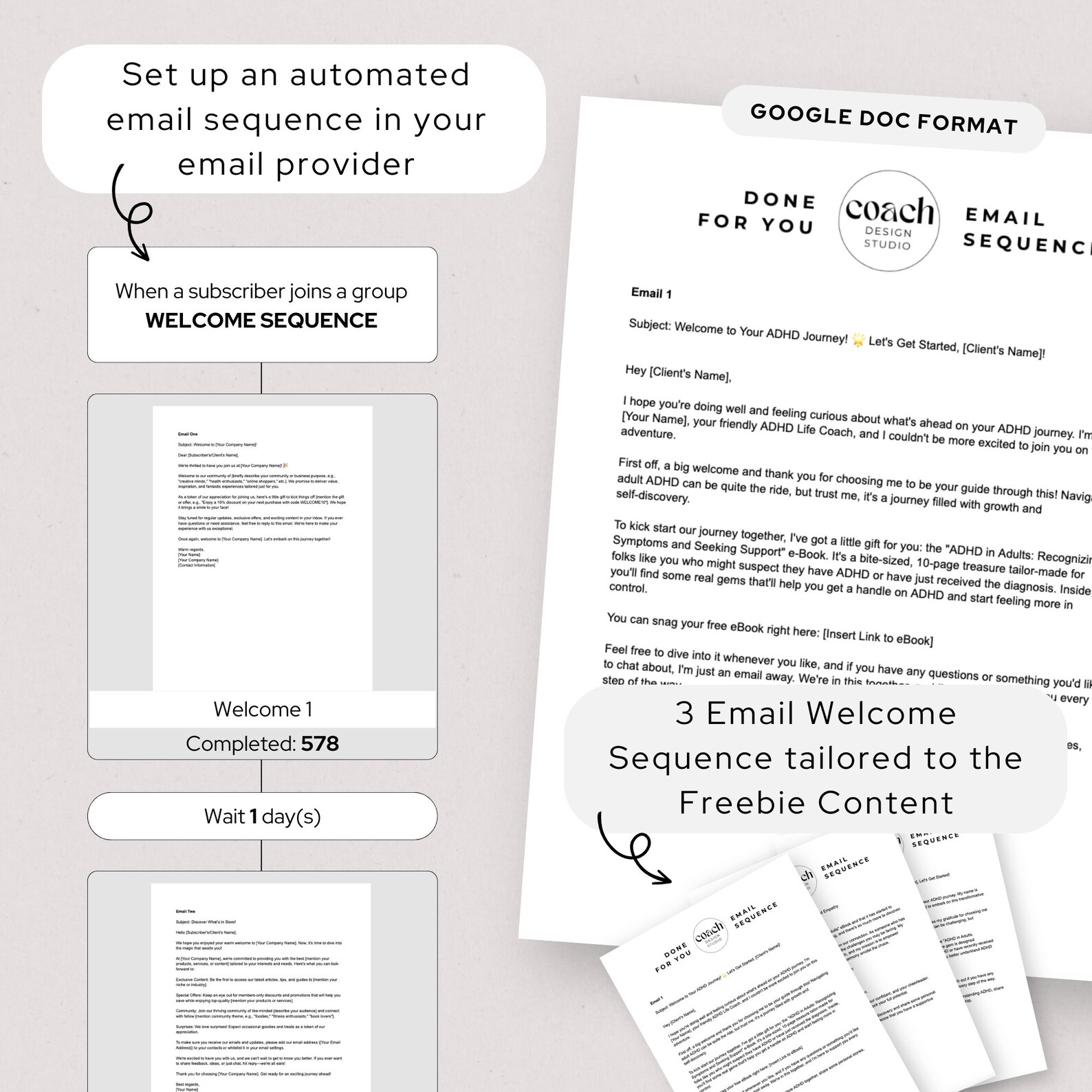 ADHD Life Coach Freebie and Email Sequence, Lead Magnet Canva Template ...
