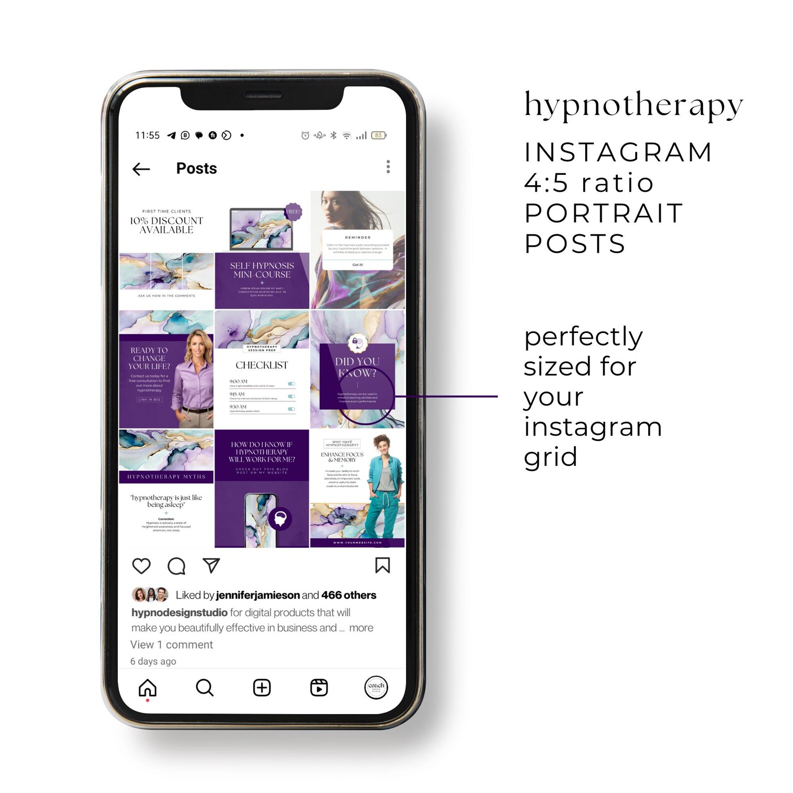 Canva Template for Hypnotherapy Social Media Posts, Hypnosis Instagram ...