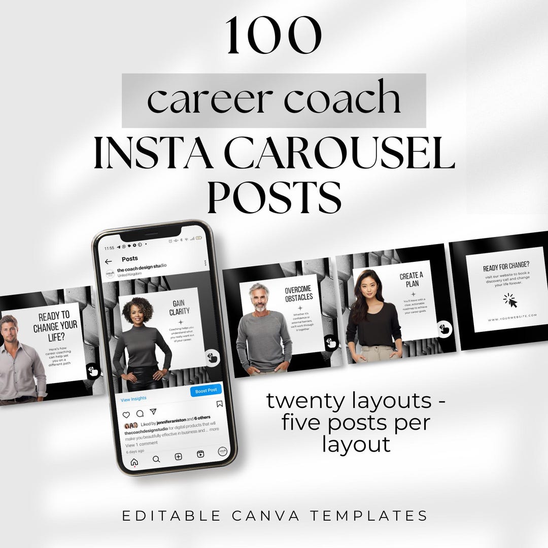 Career Coach Instagram Templates Career Coaching IG Feed Canva ...
