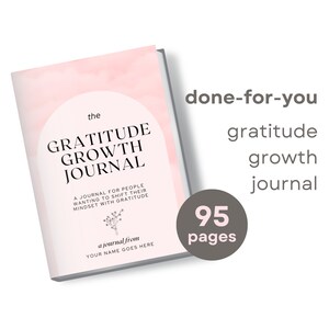 Gratitude Growth Journal, Done for You Freebie, Lead Magnet, Playbook, ebook, Canva Template, Pink, DIGITAL Download US Letter & A4 | DFY