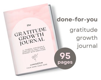 Gratitude Growth Journal, Done for You Freebie, Lead Magnet, Playbook, ebook, Canva Template, Pink, DIGITAL Download US Letter & A4 | DFY