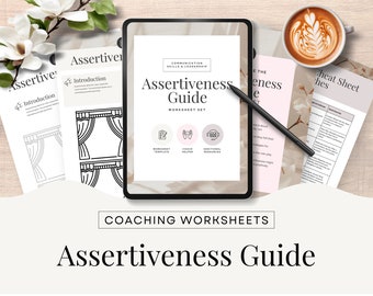 Guia de Assertividade - Planilha - Modelo Canva, Confiança e Comunicação - Ferramentas e Recursos de Coaching de Vida - Autodesenvolvimento Editável CW1