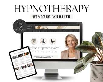 Hypnotherapist Starter Website Template, Canva Hypnotherapy Landing Page, Hypnosis Web Presence, Done for You content, Free Domain, Neutral