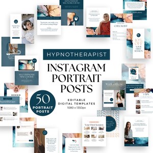 Hypnotherapy Insta Portrait Posts Canva Template 4:5 Ratio ...