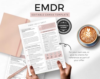 EMDR Student Cheat Sheet Eye Movement Desensitization and Reprocessing Canva Template EMDR Client Handout Cheatsheet Therapist resource PTSD