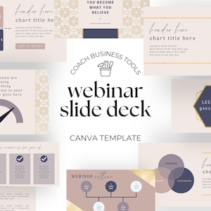 Coaching Slide Deck, Webinar or Presentation Template for Life Coaches, INSTANT DOWNLOAD, Canva Template, Online Workshop Materials BL03