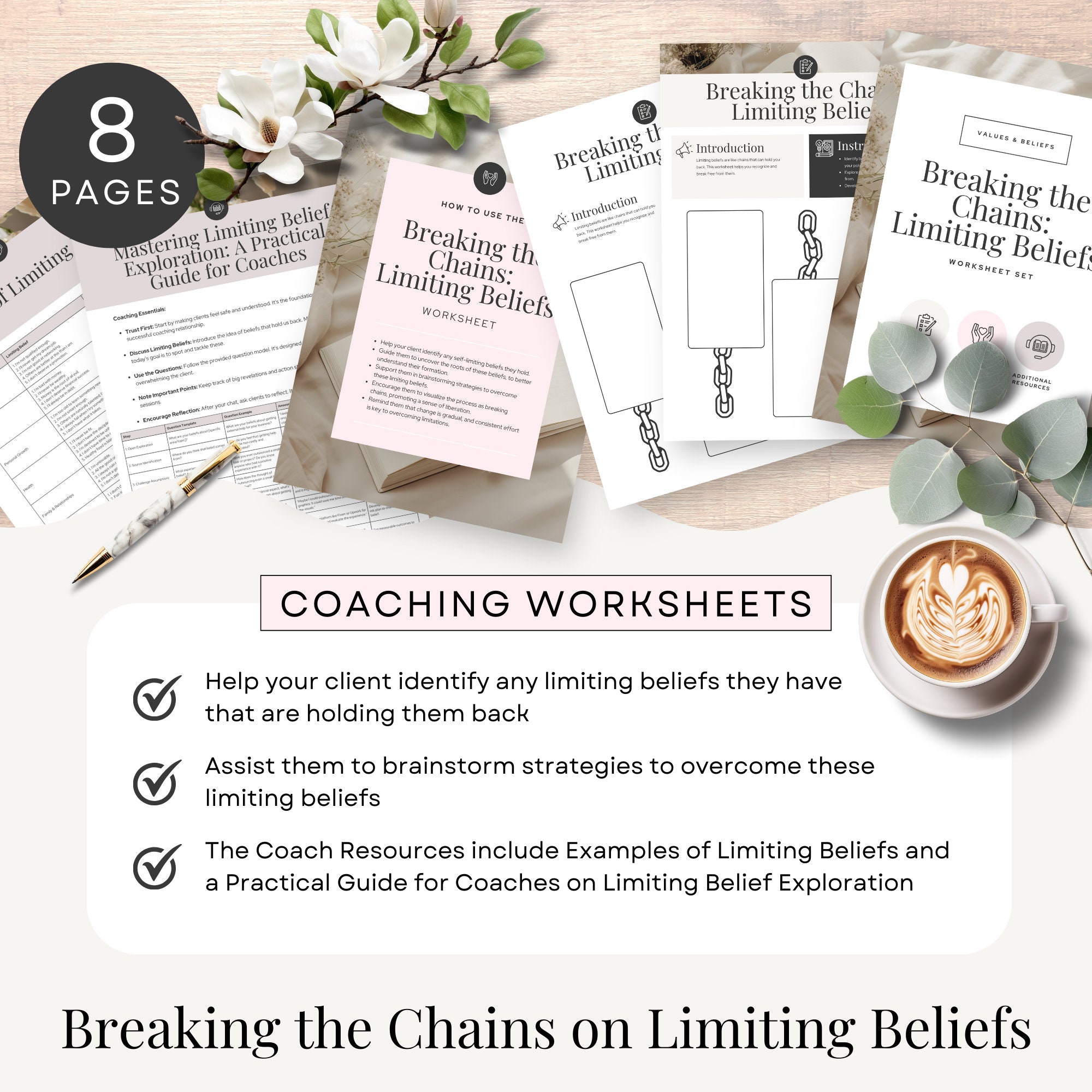 Limiting Beliefs Done for You Worksheet, Life Coach Therapist Tools ...