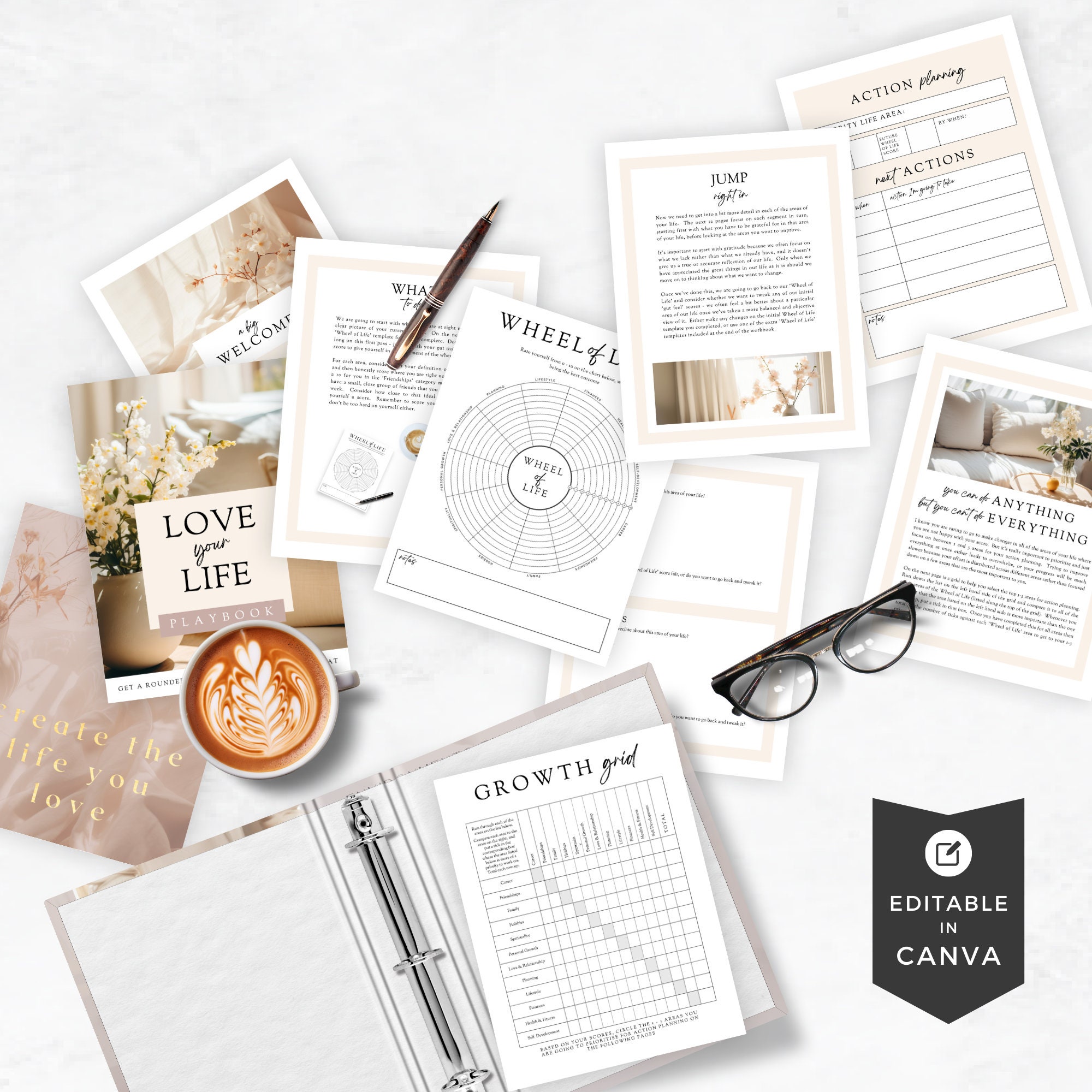 Lead Magnet Template Canva Wheel of Life Done for You Love Your Life ...