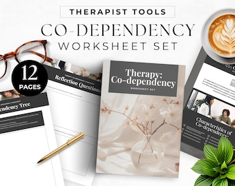 Codependency Worksheets Printable Workbook Canva Template for Therapists and Life Coaches Couples Therapy Setting Boundaries