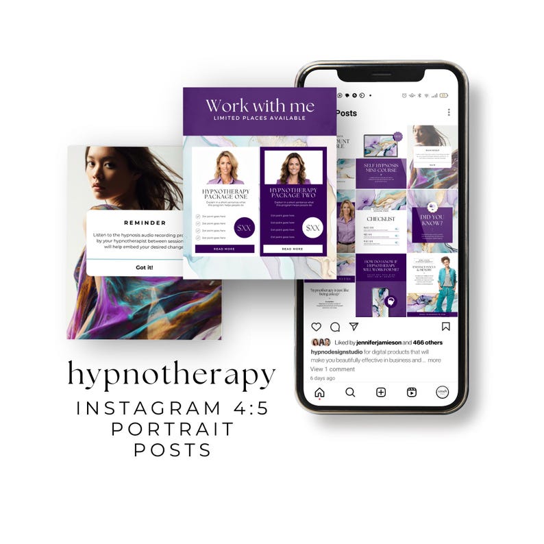 Canva Template for Hypnotherapy Social Media Posts, Hypnosis Instagram ...