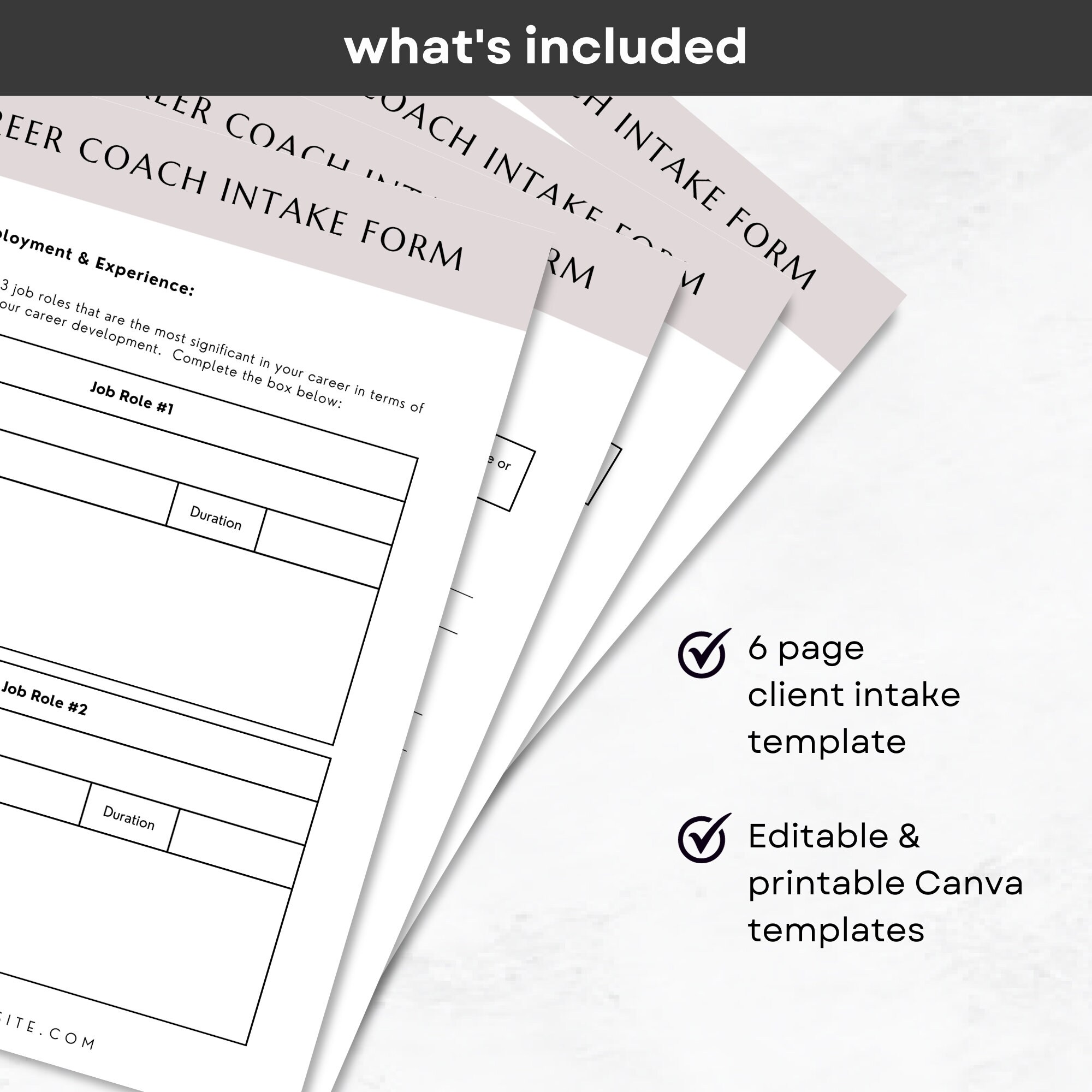 Career Coach Template, Intake Form Edit in Canva, Client Onboarding ...