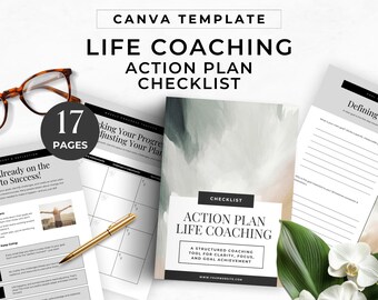 Coaching Action Plan Workbook Client Goal Tracker Coaching Templates Editable Action Plans for Success Canva Template Goal Acheivement