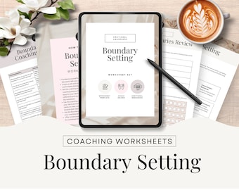 Planilha de Definição de Limites Planilhas para Imprimir Conjunto de Modelos Canva Autodesenvolvimento Coach de Vida Ferramentas Recursos Limite Saudável Editável CW1