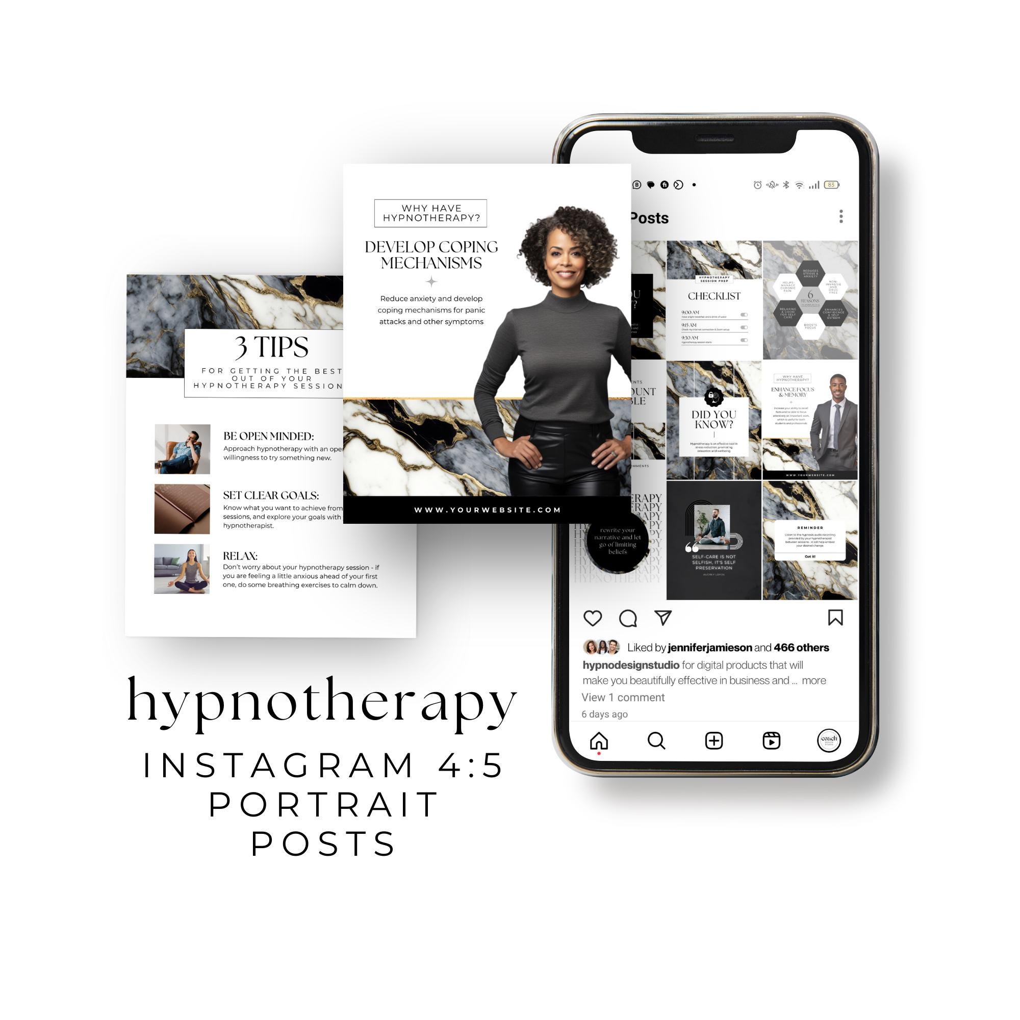 Canva Template for Hypnotherapy Social Media Posts, Hypnosis Instagram ...
