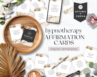 Hypnotherapist Lead Magnet Affirmation Cards for Clients, Reinforcement of Hypnosis, Done for You Freebie DIGITAL Canva Template Download WM